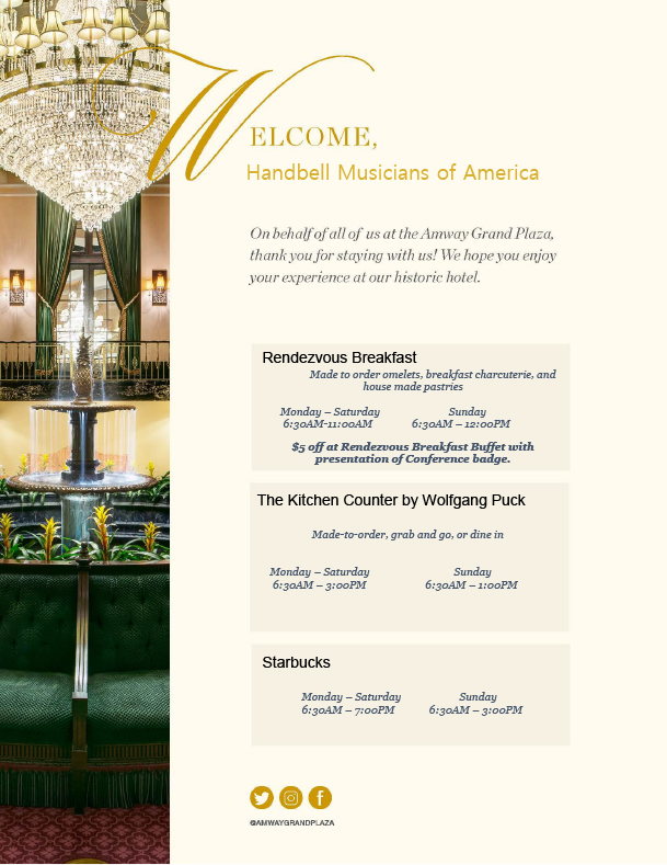 from Amway Grand Plaza Hotel Handbell Musicians of America National Seminar